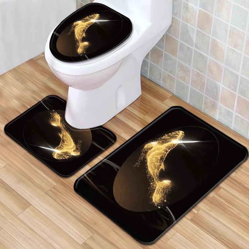 Creative Toilet Three-Piece Floor Mat Bathroom Three-Piece Carpet Doormat