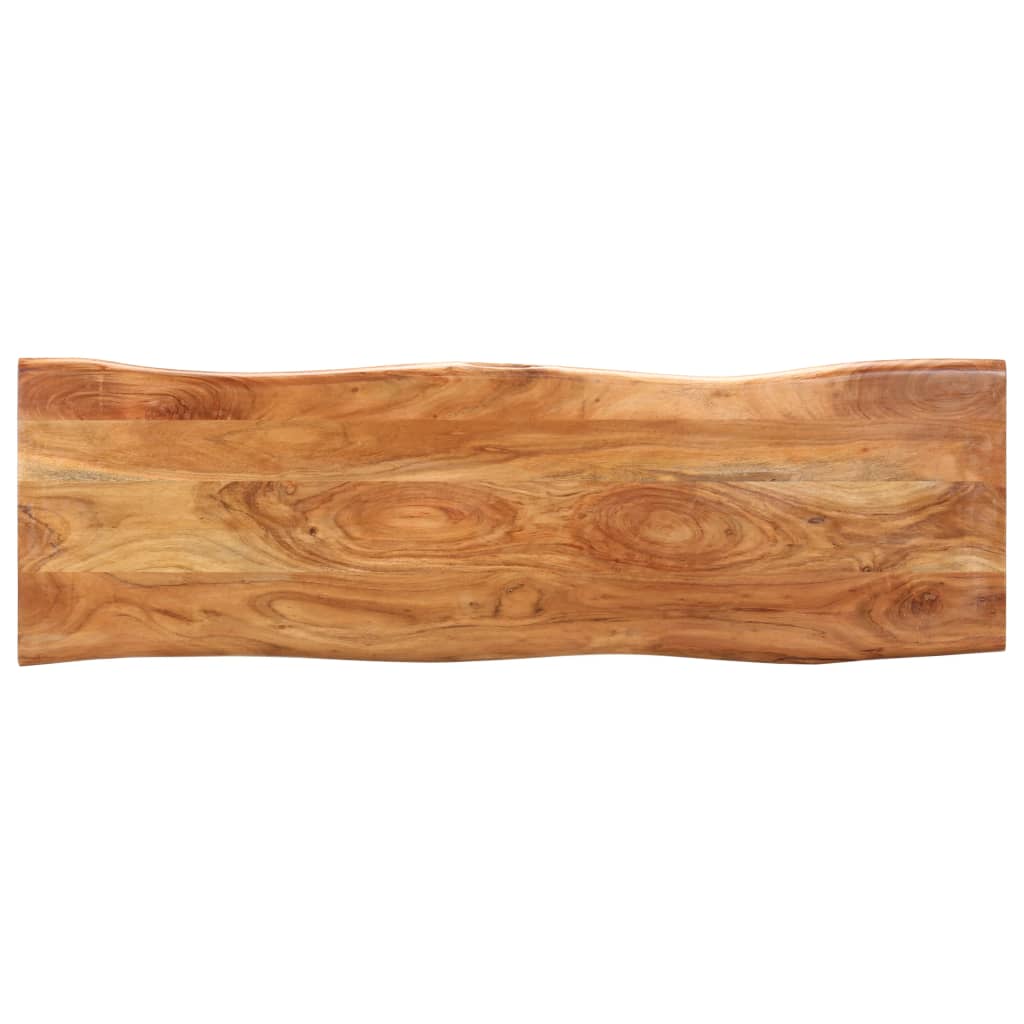 Solid Wood Bench with Natural Edge 110 Cm Acacia Wood and Steel