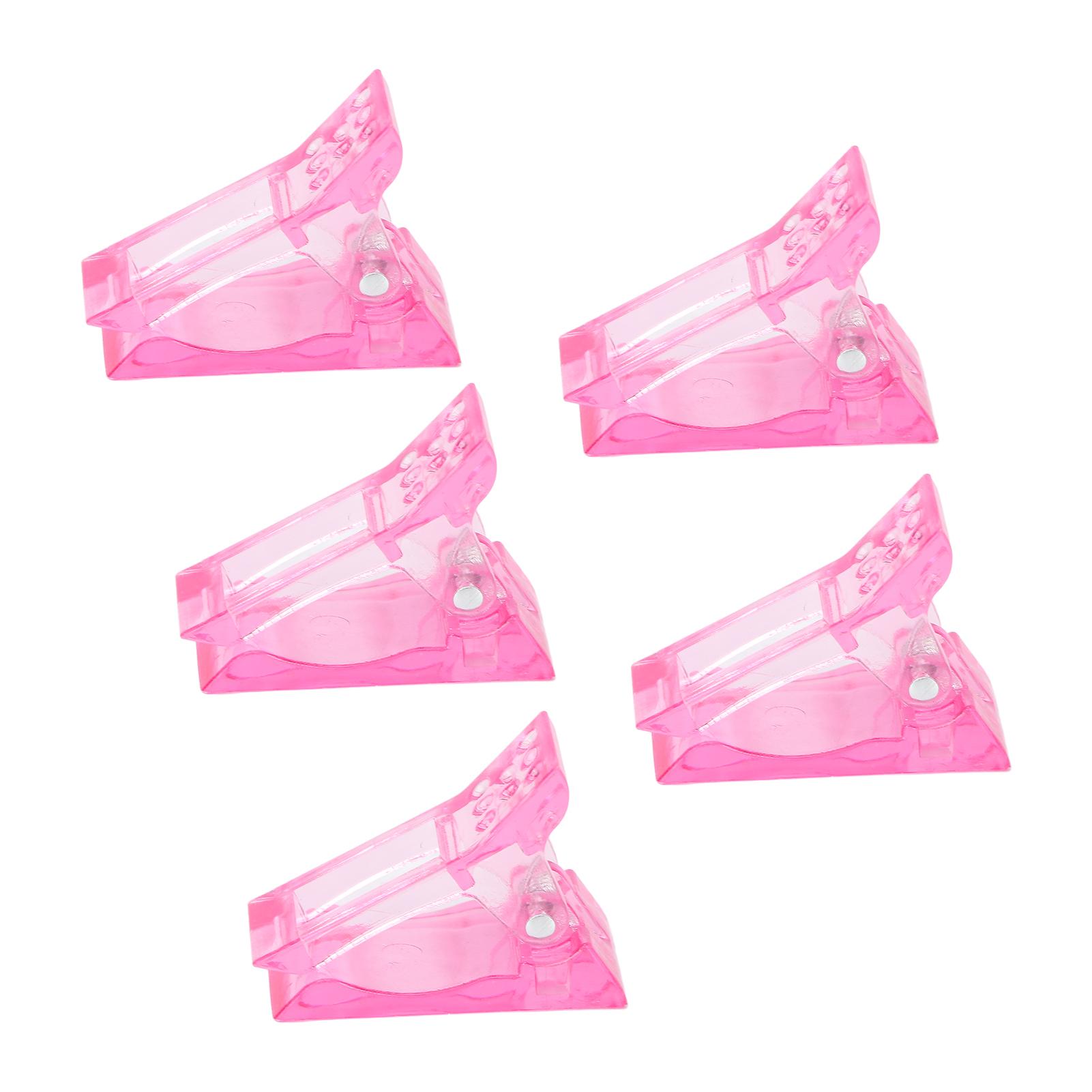 

5 шт. Зажим для типсов для ногтей Профессиональный Акриловый Домашний Салон Портативный DIY Зажим для наращивания ногтей Нейл-арт розовый