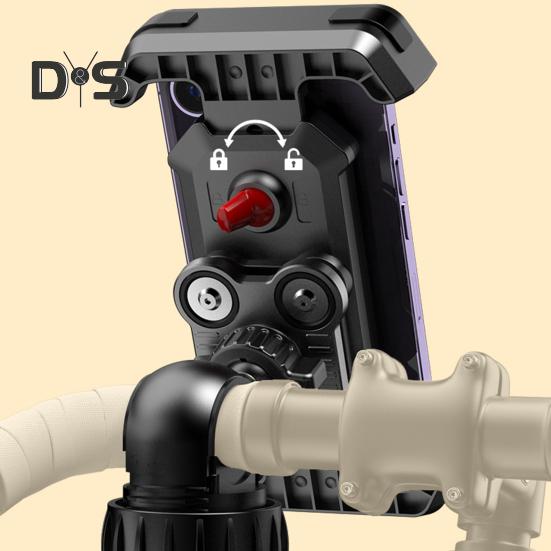 Universal Bike Phone Mount Shockproof Vibration Dampener for Mountain EBike Scooter Tool-Free Quick Release Holder with Air Cushion Tech Fits 4.7-7