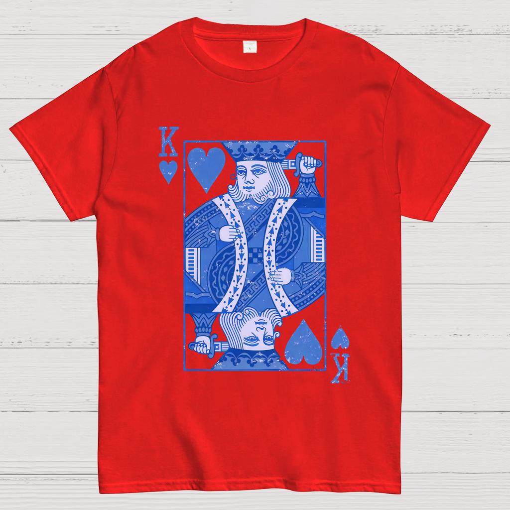 King of Hearts Valentine Shirt Matching Couple Gift Cotton Summer Casual Cool Loose T-Shirt