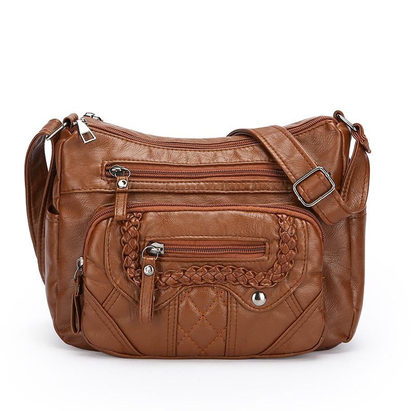 Casual and Minimalist Soft Leather Large Capacity Shoulder Bag