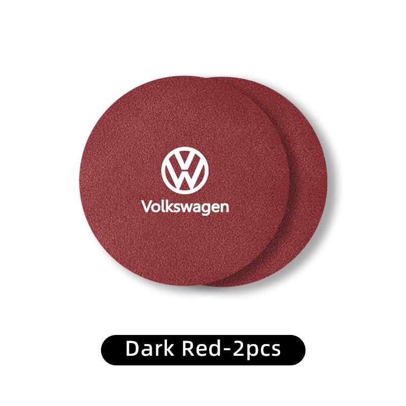 2pcs Car Suede Coaster Water Cup Holder Drink Pad Auto Interior Accessories For Volkswagen VW Jetta Golf Beetle CC EOS GTI zr4