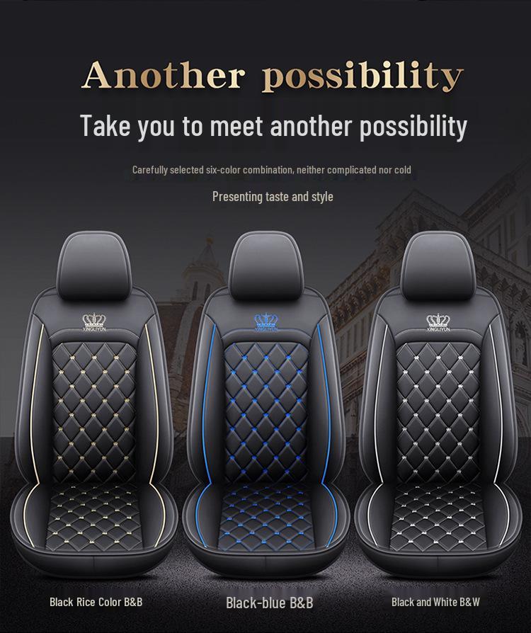 Dr. Jie European Style Full Leather Car Seat Cover - All-Season, Wear-Resistant, Universal Fit