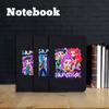 Student Classroom Notebook Cartoon Printed Portable Imitation Leather Black Notebook Creative Notebook