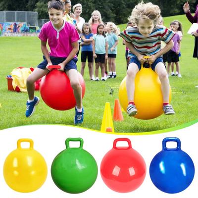 Kids Inflatable Ball Handle Horse Bouncing Toy 45cm Cartoon Bouncing Ball Beach Pool Toys Fun Stress Relief Gifts