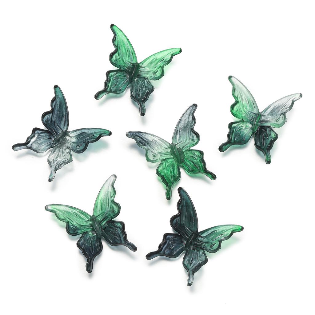 10Pcs/Lot Two-Color Butterfly Acrylic Bead Loose Spacer Bead for Jewelry Fingdings Marking DIY Necklace Bracelet Accessories