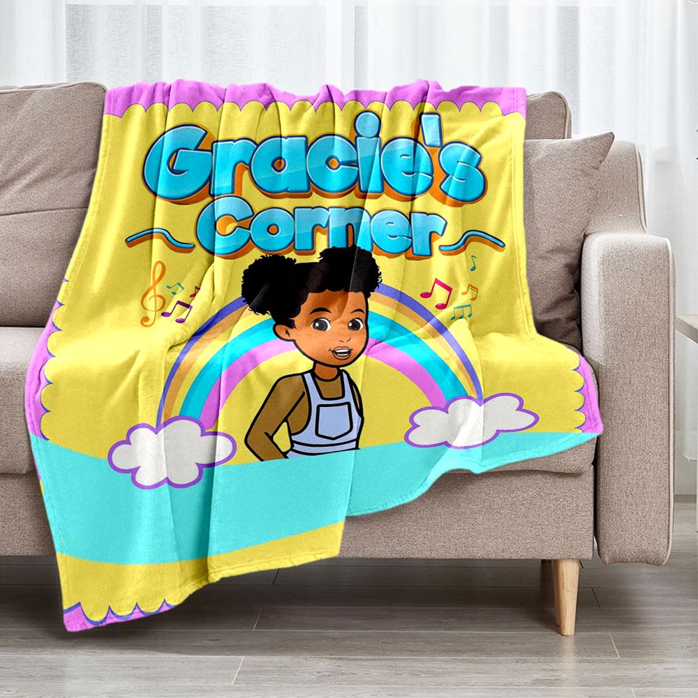 Gracie's Corner Theme Printed Blanket - Perfect for Couch, Bed, Travel & Outdoor Use | Machine Washable, Cozy & Durable.