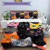 3Pcs Colorful Cats Printed Bedding Set, Breathable And Soft,(Includes 1 Duvet Cover And 2 Pillowcases, Quilt Not Included) yy250815147