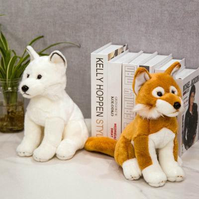 New 28cm Simulation Fox Dog Plush Toy Creative Realistic Animal Sitting Dolls Stuffed Soft Toys for Children Girl Birthday Gift