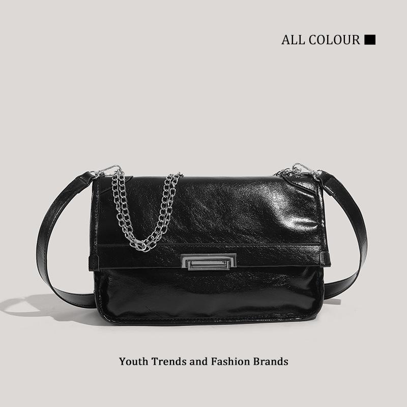 

New women s bag underarm bag trendy cool oblique span bag versatile fashion chain single shoulder oblique span bag women чёрный