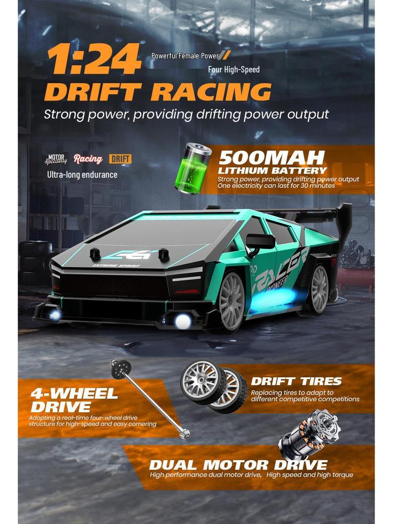 2.4G High-Speed 4WD RC Drift Car Toy: Half-Scale, Cross-Border, Children's Competitive Remote-Control Racer