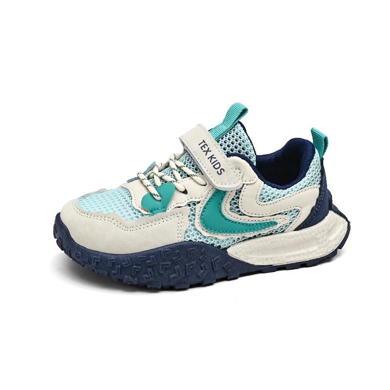 Summer new middle-aged and older children's large mesh breathable thin sports shoes, the same for men and women, sports and leisure Velcro classmates