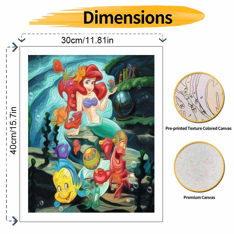 Disney Little Mermaid oil painting painting kit home bedroom wall decoration creative handmade gift