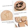 NUOBESTY Round Wooden Paw Print Stamp Set - Decorative Woodland Animal Stamps - Mini Handmade