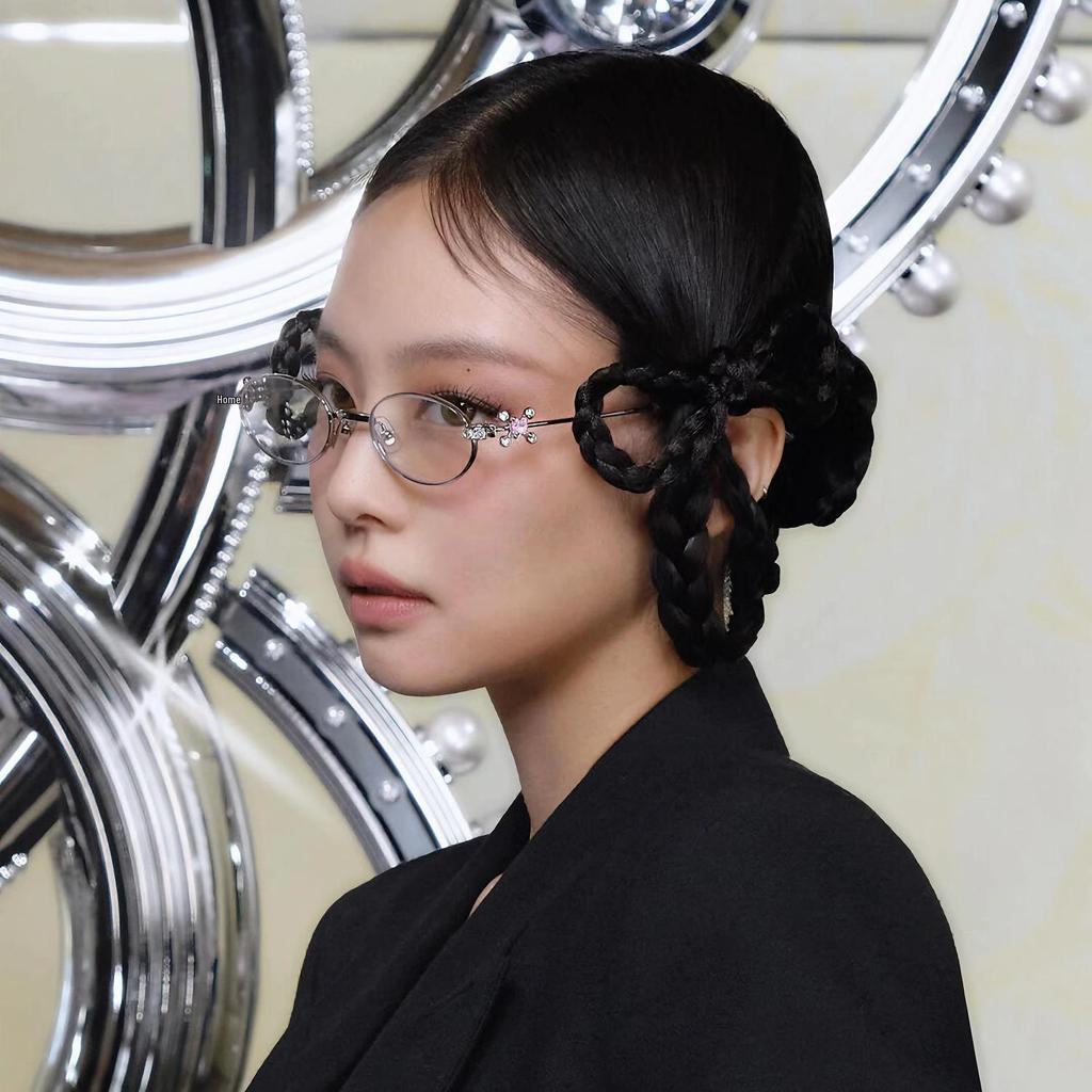 Jennie-Style Diamond Oval Sunglasses: High-End European & American Street Fashion for Women