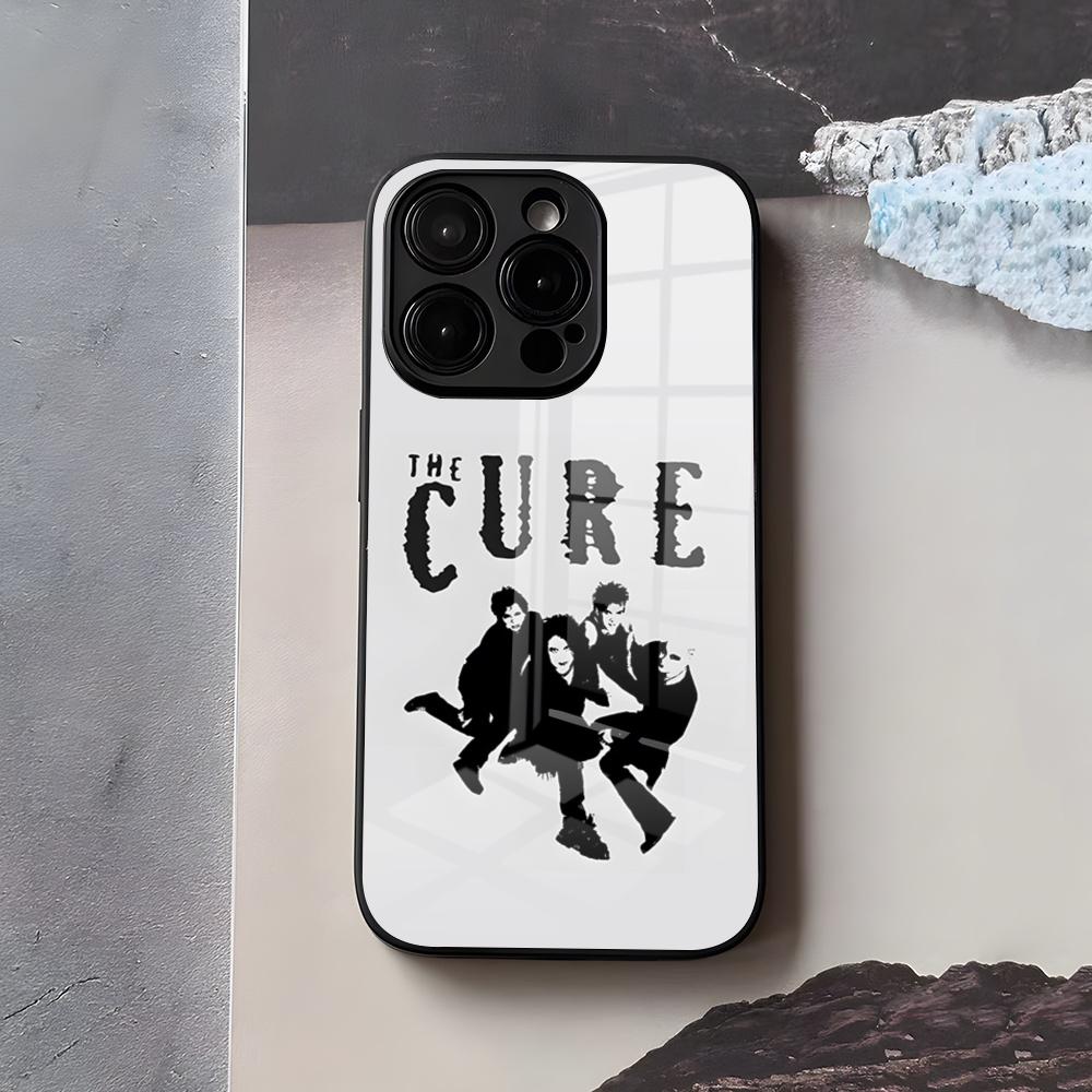 

Бренд THE C-CURE Чехол для телефона Для iPhone 17 Air 16 E Pro Max 15 14 13 Mini 12 Pro 11 Max Plus Черная стеклянная крышка iPhone 14