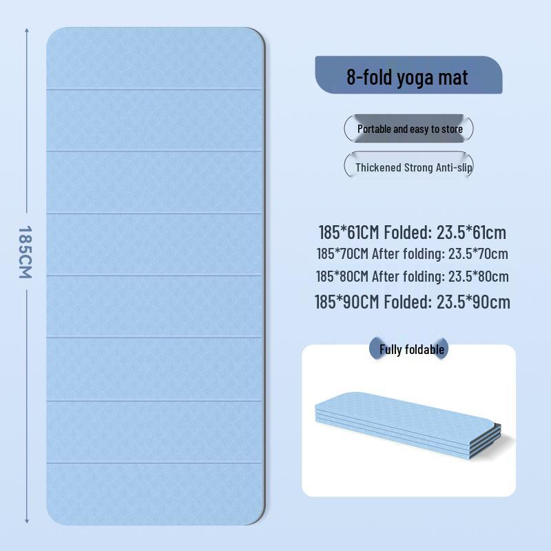 Foldable Non-Slip TPE Yoga Mat - 80% Off, Large Outdoor Portable Fitness Mat, Thickened for Sleeping, Lunch Breaks, and Sports