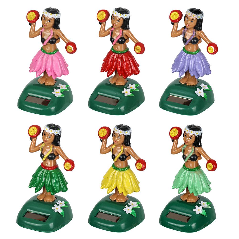 Miniature Girl Home Decoration Car Creative Ornaments Solar Automatic Swing Dancing Doll Jewelry Ornaments Doll Figurines