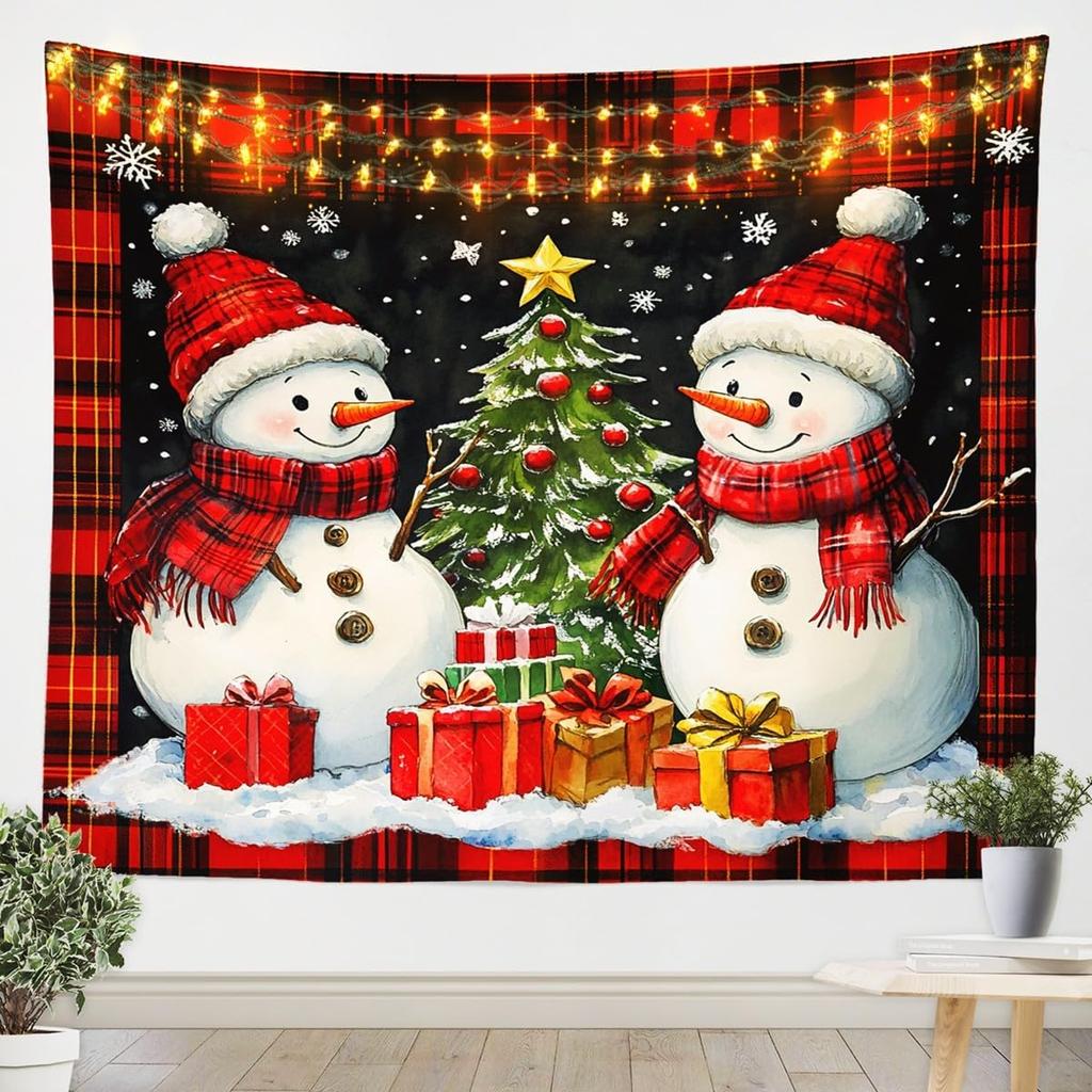 Frohe Weihnachten Wandteppich Neujahr Hintergrund Wandbehang Dekoration Kamin Strümpfe Geschenke Hängestoff