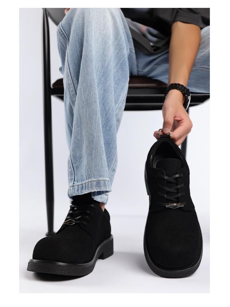 2025 Herren Mickey Mouse Derby Schuhe: Höhenvergrößernde, Dicksohlige, Modische Retro Casual Low-Top Lederschuhe