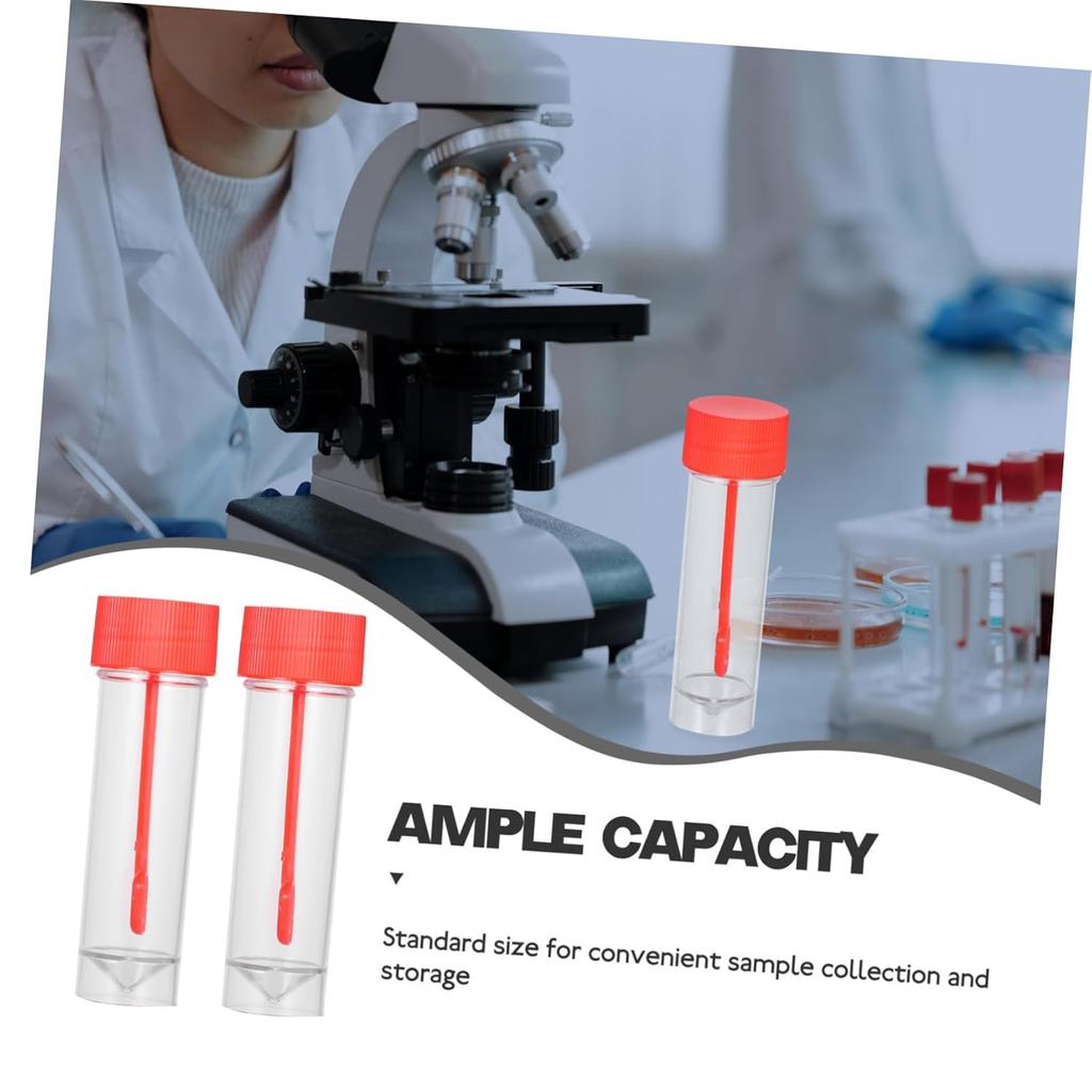 20Pcs Specimen Cups with Lids Fecal Sample Containers for Stool Testing Disposable Testing Cups for Laboratory Use