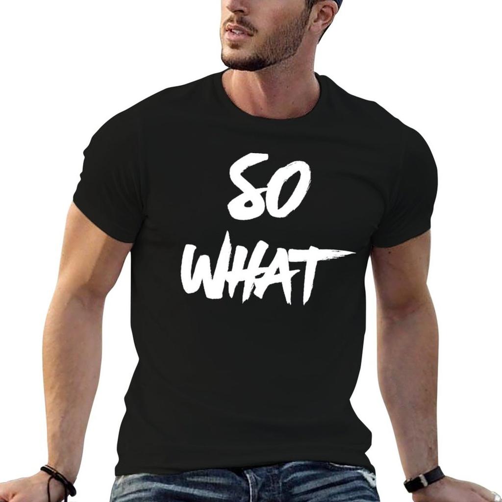 SO WHAT T-Shirt Lässiges Alltags-T-Shirt mit kurzen Ärmeln