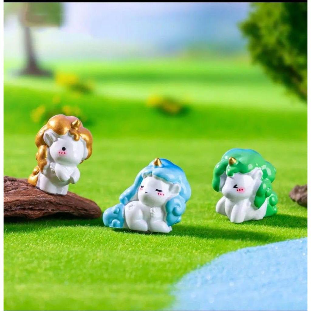 (4Pcs Magical Unicorn Miniature) Miniature Showpiece Set for Home Decor,Car Dashboard,Valentine,Living Room,Gifts Figurines,Cake Decoration Items