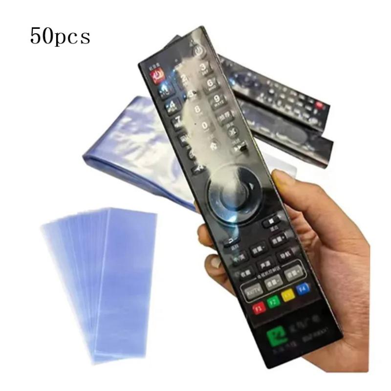 50Pcs 25X8Cm Transparent Shrink Film Bag Anti-Dust Protective Case Cover For Tv Air Conditioner Remote Control Shrink Plastic