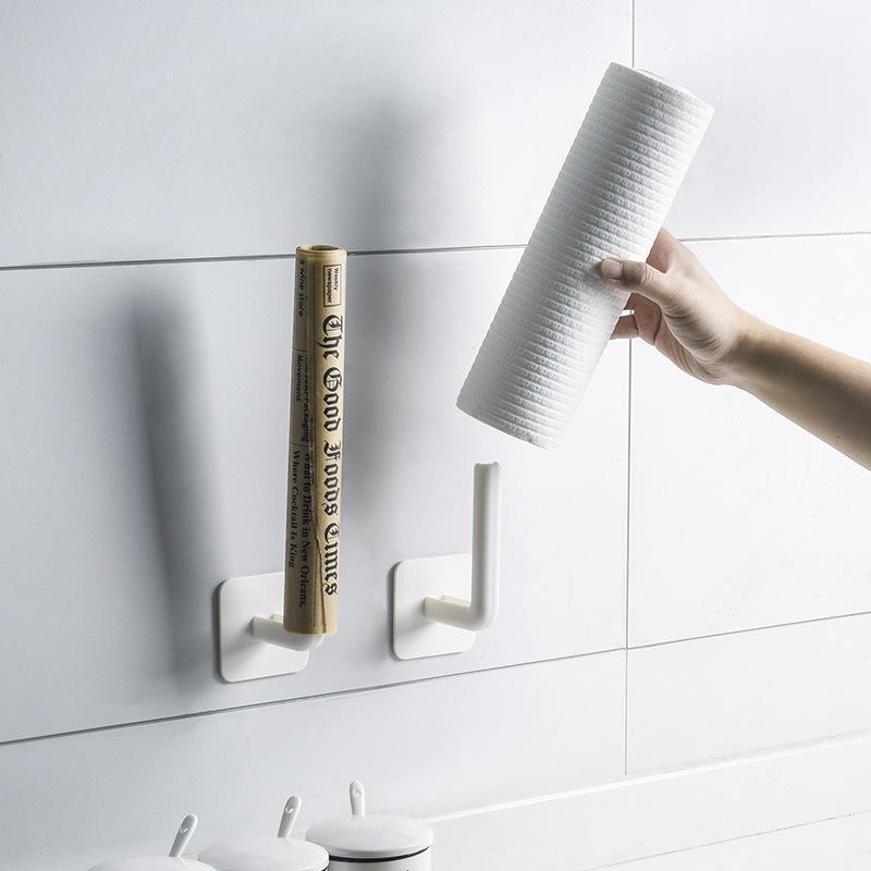 1/2pcs Self-adhesive Toilet Paper Holder Under Cabinet Storage Rack Kitchen Tissue Hanger Towel Roll Rack Accessories