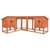 VidaXL Outdoor Hutch with Run Brown Solid Fir Wood