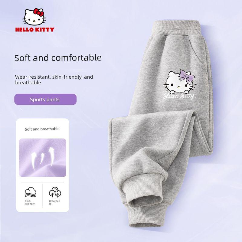 Pantalon pour Filles Hello Kitty Printemps et Automne 2026 Nouveau Pantalon de Sport pour Enfants Pantalon de Jogging Style Printemps Fin pour l'École