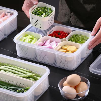 Food Storage Box Divided Snack Serving Tray with Lid BPA Free 6 Compartments Snack Box Portable Storage Organizer