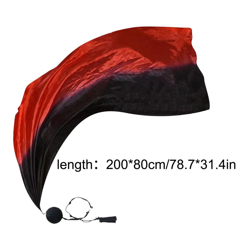 

Silk Veil Poi Gorgeous Dance Flags with Swing Balls Colorful Worship Flags Gradient Belly Dance Veil Poi for Church Stage Tribal