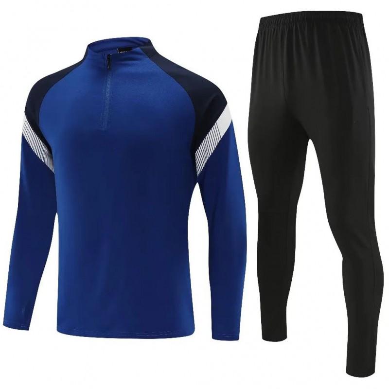 Mens Half-Zip Long Sleeve Soccer Training Jacket Set Winter Sportswear Basketball Football Practice