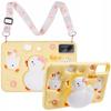 For Xiaomi Redmi Pad SE Silicone Tablet Case 3D Duck Pattern Design Protective Cover with Shoulder Strap