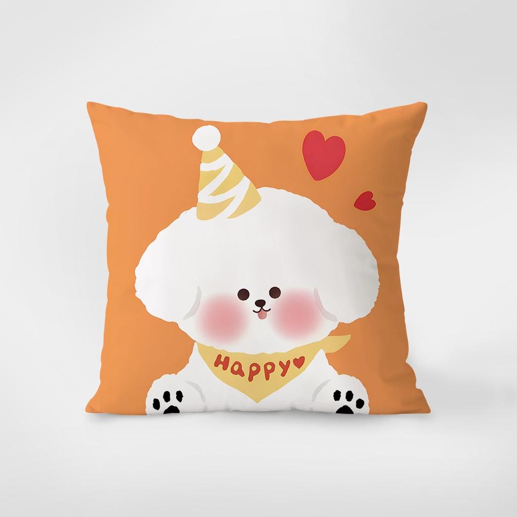 Cartoon Character Family Pillowcase Interior Decoration Office Living Room Home Pillowcase