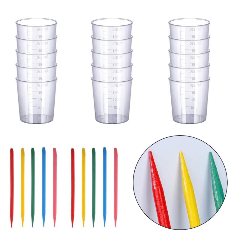 Sturdy Resin Measuring Cup Set Easy Cleaning Multipurpose Crafting Tool for Enthusiasts