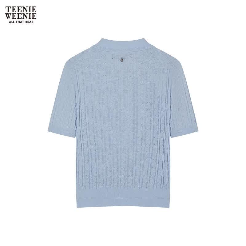 Teenie Weenie Bear Logo Short Sleeve Polo Knit Top