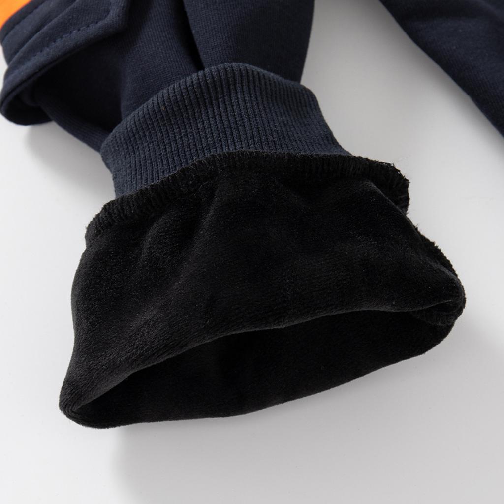 Boys Winter Sports Pants Fleece Lined Cartoon Sweatpants Casual Long Trousers for Kids