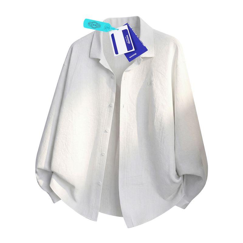 Wassup Japanese Style Youth Workwear Shirt for Men, Autumn Solid Color Loose Long-Sleeve Shirt, Casual Versatile Jacket for Women