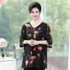 Summer Women's Plus Size Blouse Half Sleeve V Neck T-Shirt Loose Printed Blouse