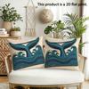 2 Pezzi Copricuscini Decorativi Coda di Balena Nautica Federe per Cuscini Onda dell'Oceano Costiera per Divano Camera da Letto Soggiorno Decorazione Copricuscino