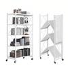 Bibliothèque - SEVENCOMFORT - 4 Niveaux - Métal - 163 Cm - Blanc Moderne