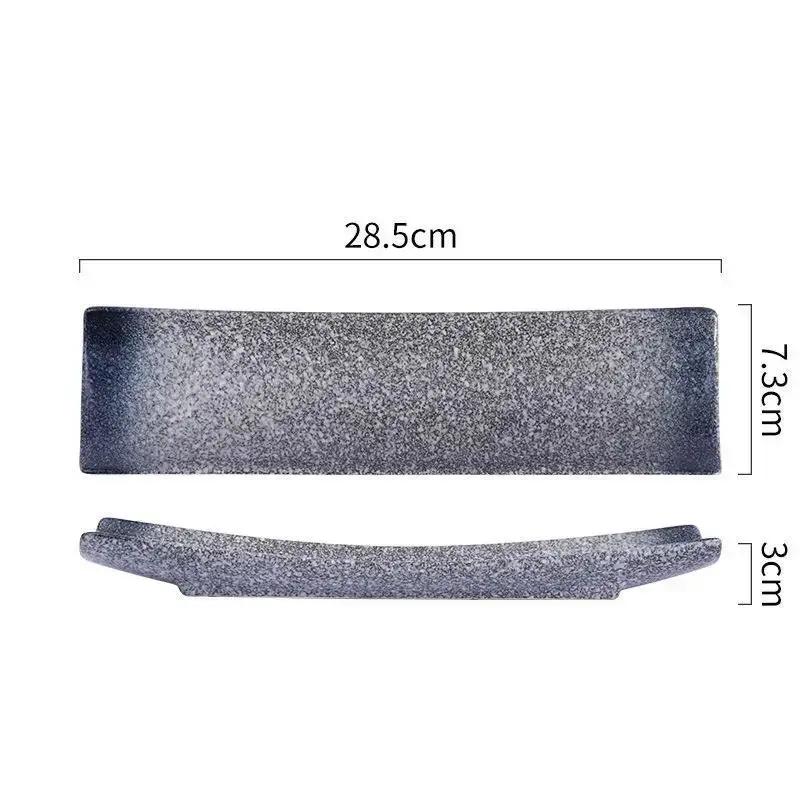 Lange Platte Dessertteller Japanischer Stil Keramik Sushiplatte Restaurant Barbecue Geschirr Hotel Haushalt Fischplatte