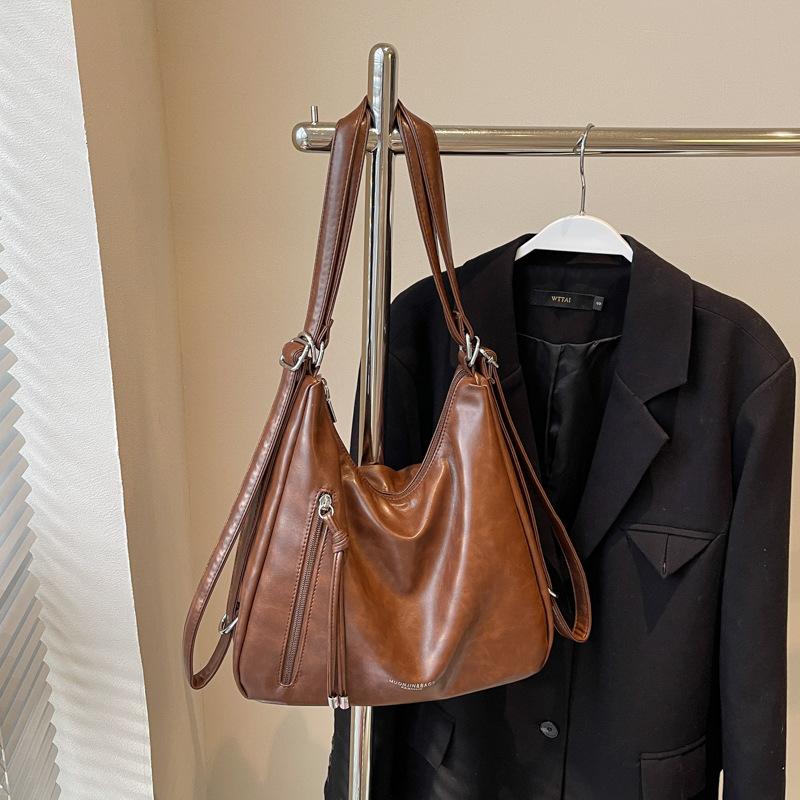 Vintage Commuter Tote Bag Women's Large Capacity 2025 New Casual One Shoulder Crossbody Multifunctional Fashion Backpack