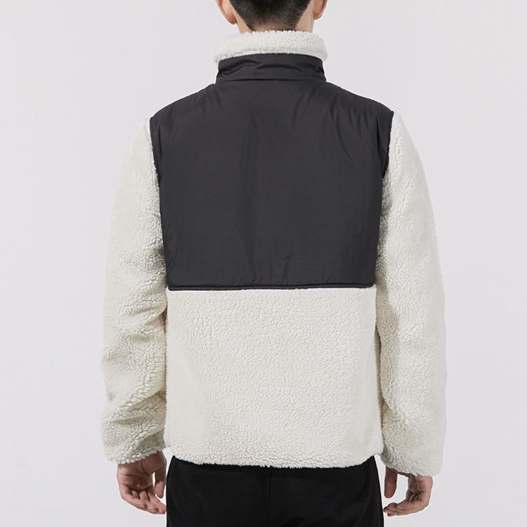 Puma Sherpa Color Block Fleecejakke med ståkrage og logo Herrejakker Elfenben 846325-73