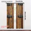 Set Of 2 Vintage Curtain Popular Plane Printing Barn Wooden Door Wood Textured Background Fabric Without Rod With Thermal Polyester