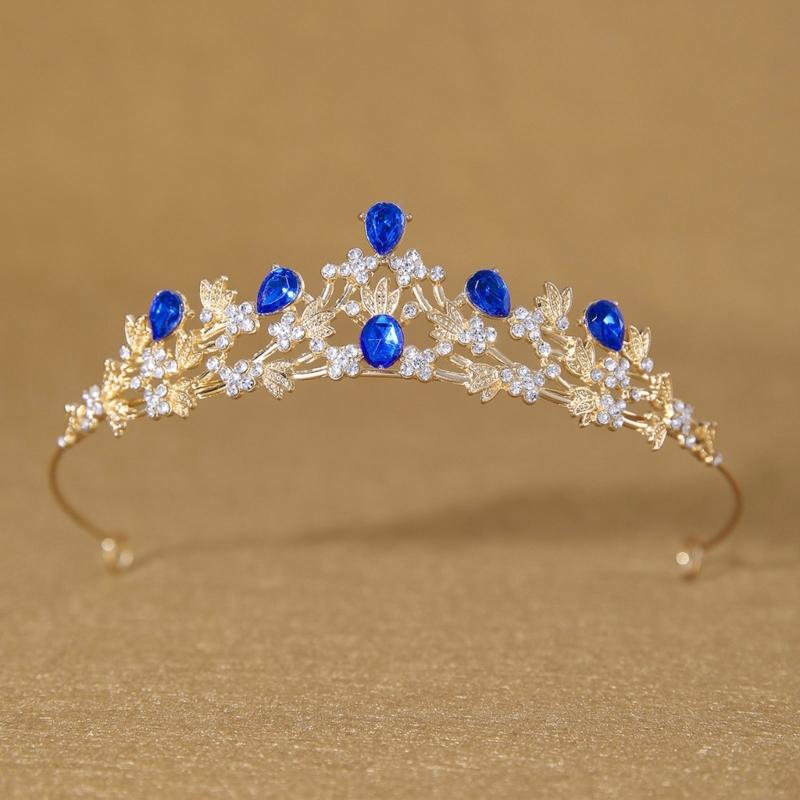 Shimmering Crystal Bridal Crown Secure Fit Hairpiece Alloy Texture Perfect for Birthdays Balls Proms Special Occasions