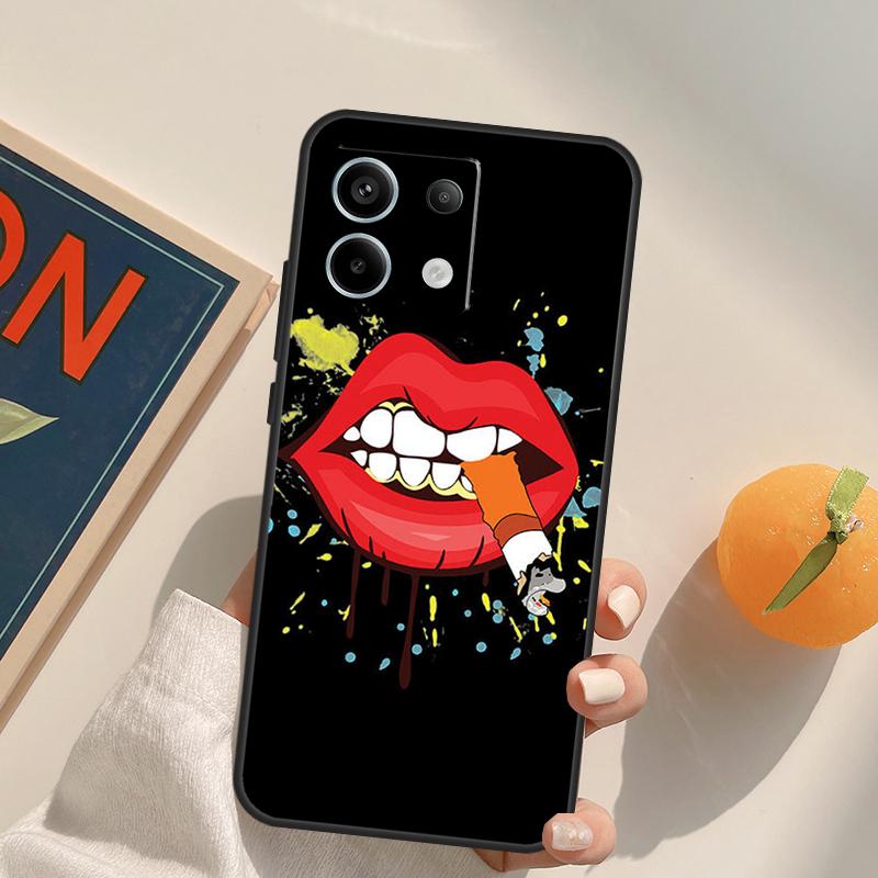 Sexy Lips KISS Funda For Xiaomi Redmi Note 9 10 11 12 13 14 Pro 9S 10S 11S 12S Redmi 13C 10C 12C 14C Case